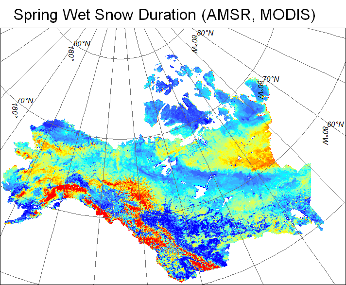 Spring Wet Snow Duration (AMSR, MODIS)